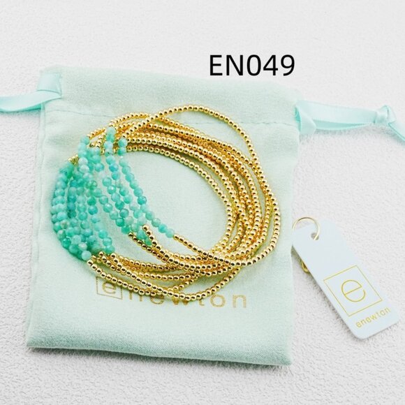 Enewton Amazonite & Gold Bead Nine-Piece Bracelet Set - Picture 3 of 7